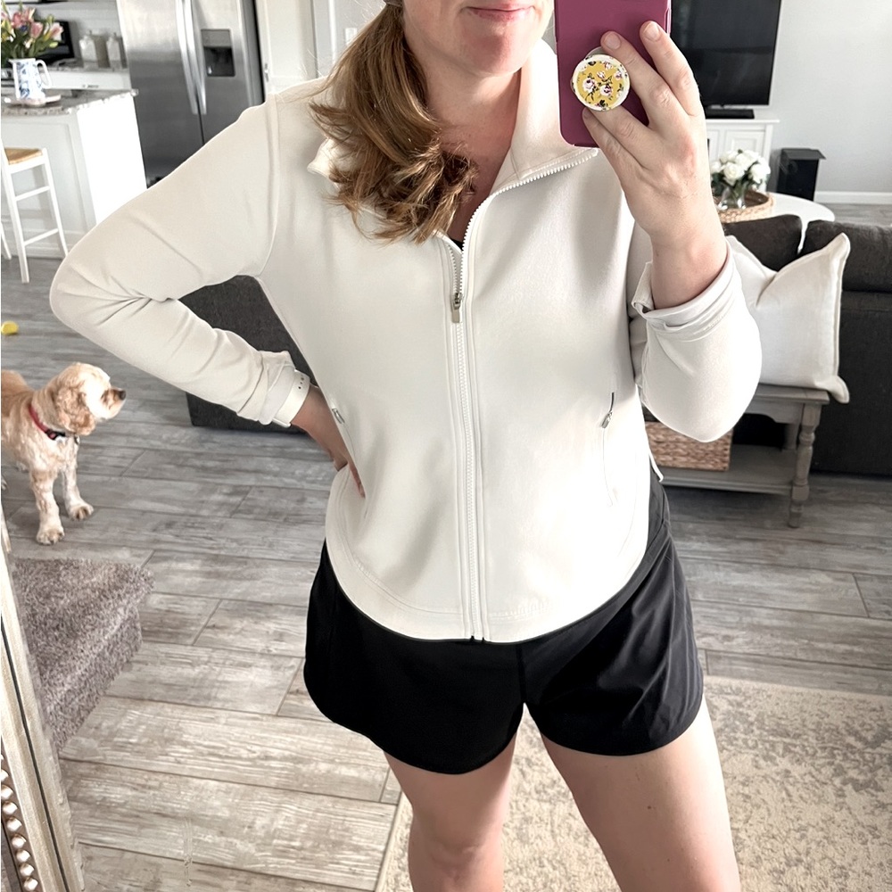 Athleta Large Zip Up White Athletic Define Jacket